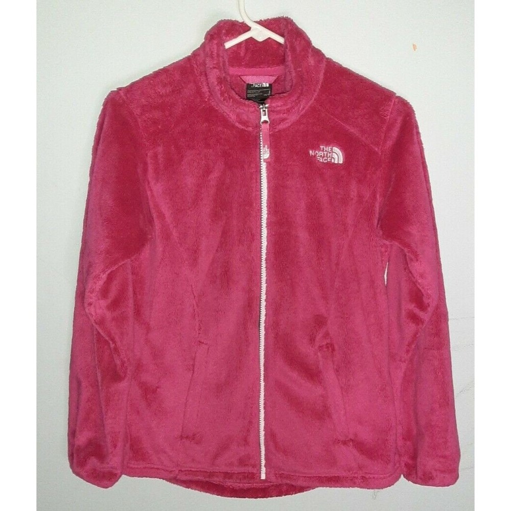 The North Face Fleece Jacket Girls Large 14/16 Pink Full Zip Coat Long Sleeves